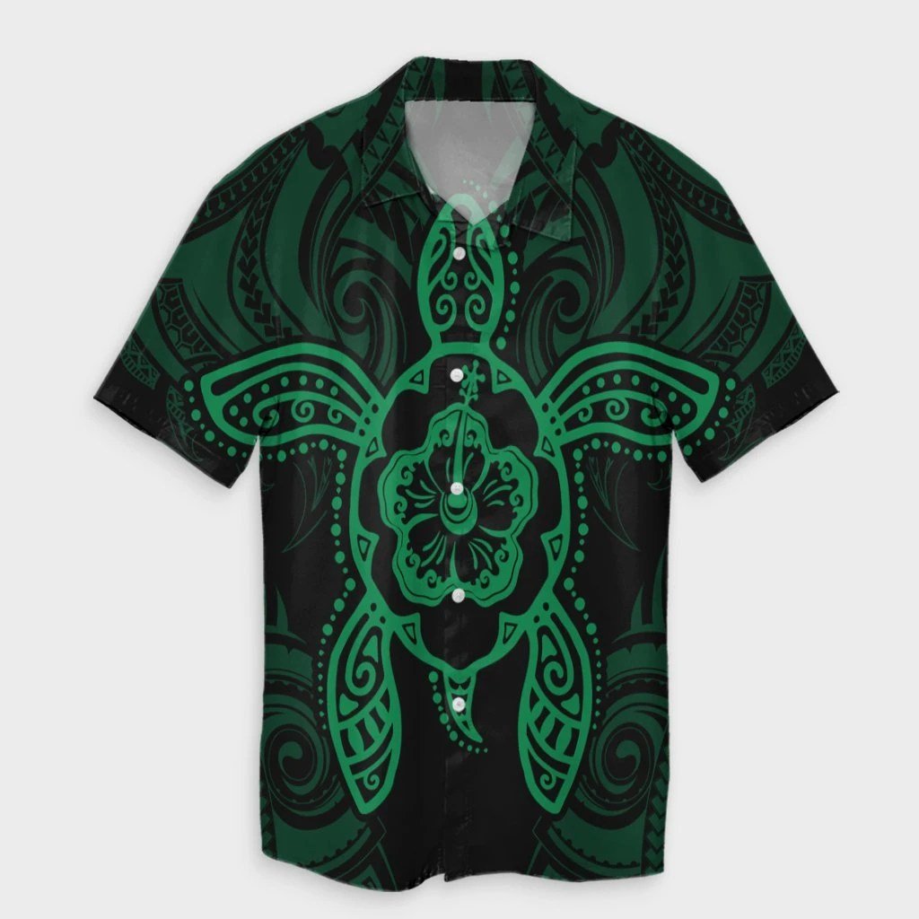 Hawaii Turtle Fixed Green Hawaiian Shirt 