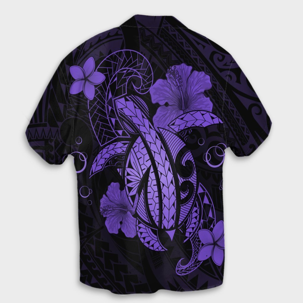 Hawaii Turtle Flower Polynesian Hawaiian Shirt - Purple - AH