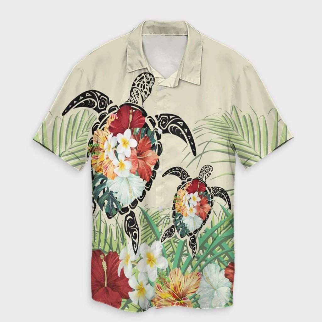 Hawaii Turtle Flowers Coconut Tree Leaf Hawaiian Shirt  