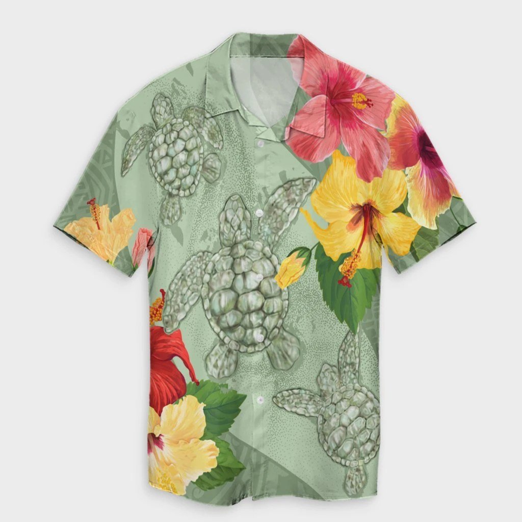 Hawaii Turtle Hibiscus Hawaiian Shirt  Tink Style  