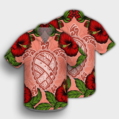 Hawaii Turtle Hibiscus Pink Hawaiian Shirt - Fide Style - AH