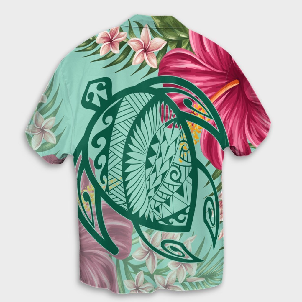 Hawaii Turtle Hibiscus Plumeria Hawaiian Shirt - Hug Style - AH