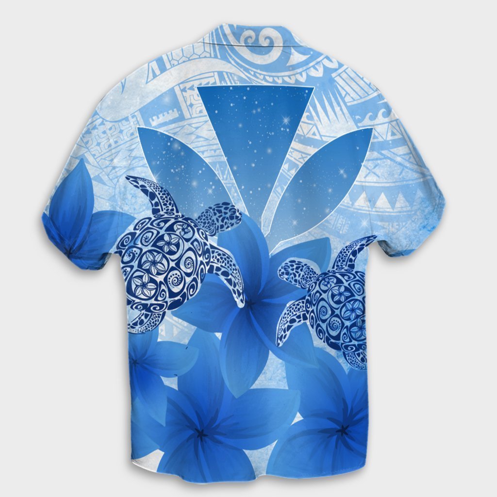 Hawaii Turtle Kanaka Plumeria Polynesian Hawaiian Shirt Blue - AH