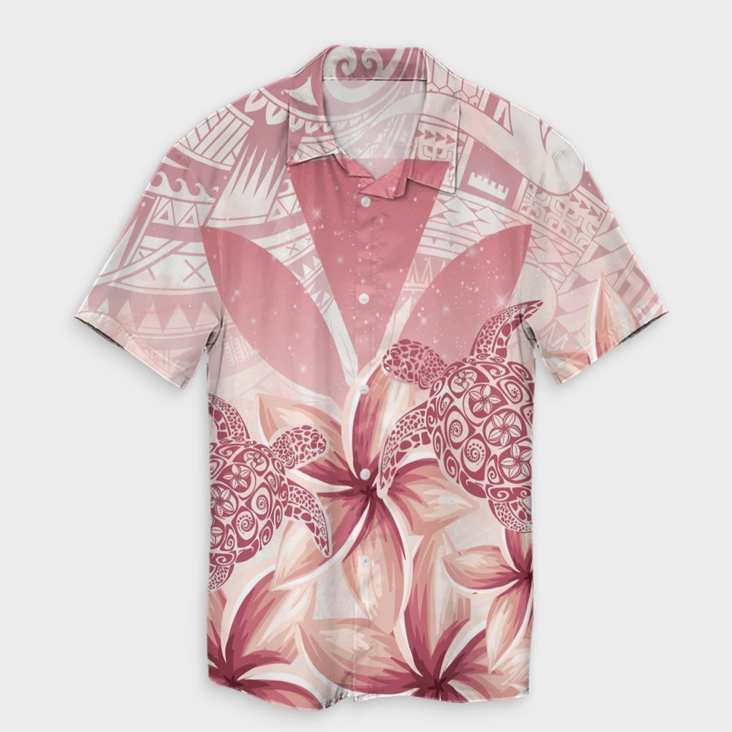 Hawaii Turtle Kanaka Plumeria Polynesian Hawaiian Shirt Pink - AH