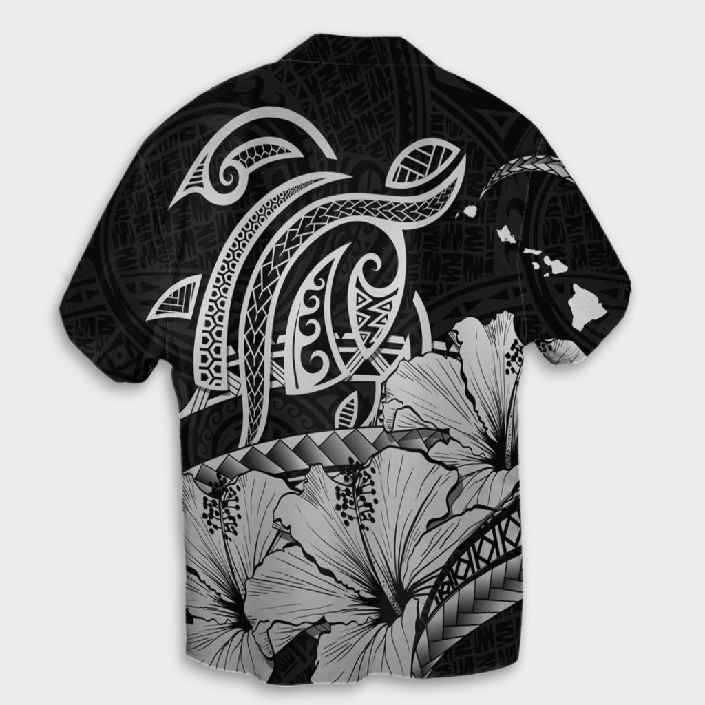 Hawaii Turtle Map Polynesian Hawaiian Shirt Safety Gray - AH