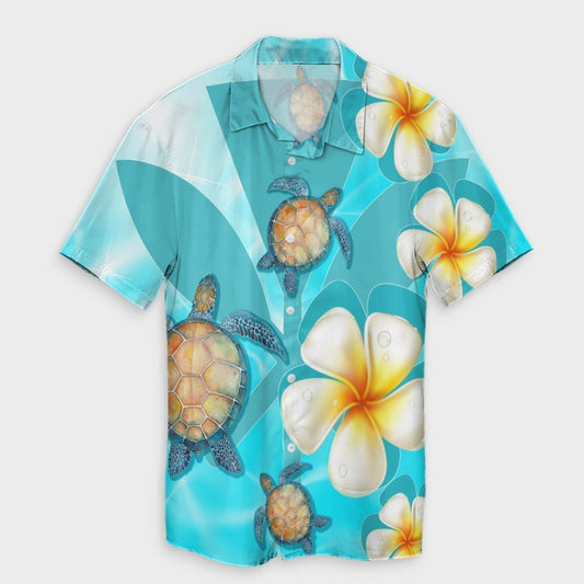 Hawaii Turtle Plumeria Kanaka Ocean Hawaiian Shirt - AH