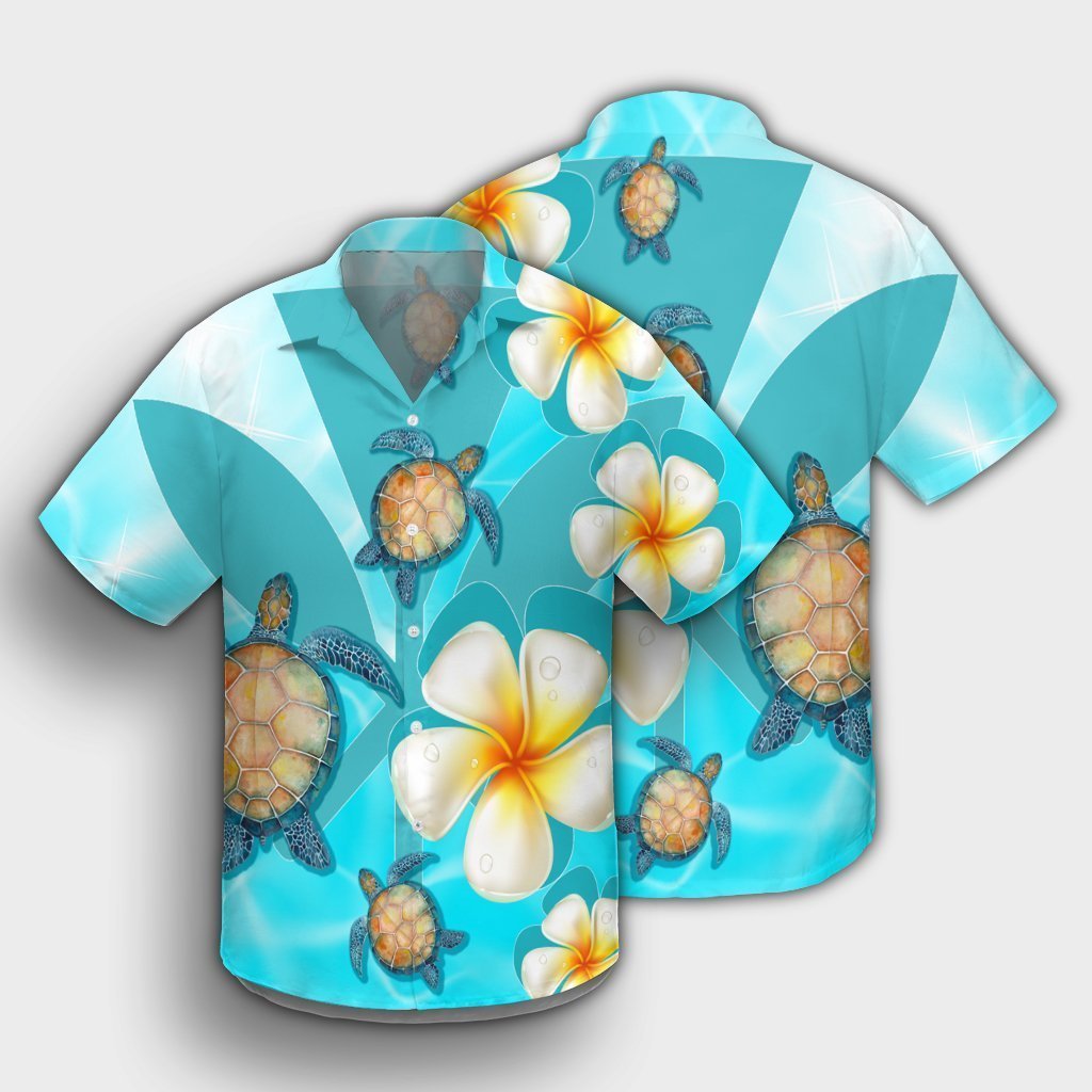 Hawaii Turtle Plumeria Kanaka Ocean Hawaiian Shirt - AH