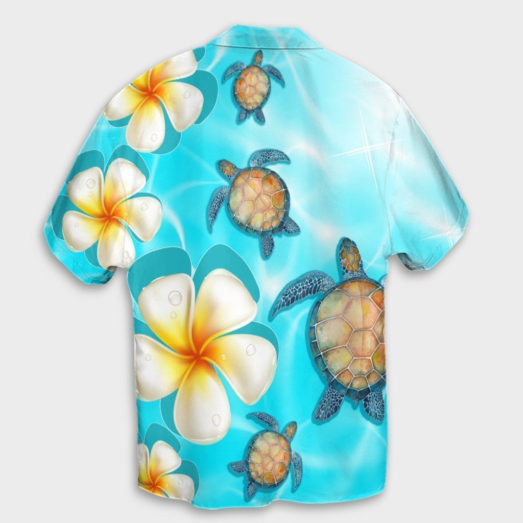 Hawaii Turtle Plumeria Ocean Hawaiian Shirt - AH