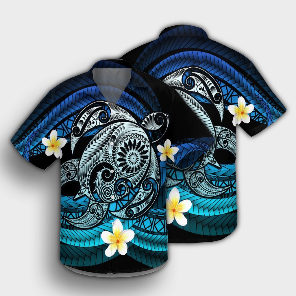 Hawaii Turtle Plumeria Polynesian Hawaiian Shirt - Mela Style - AH