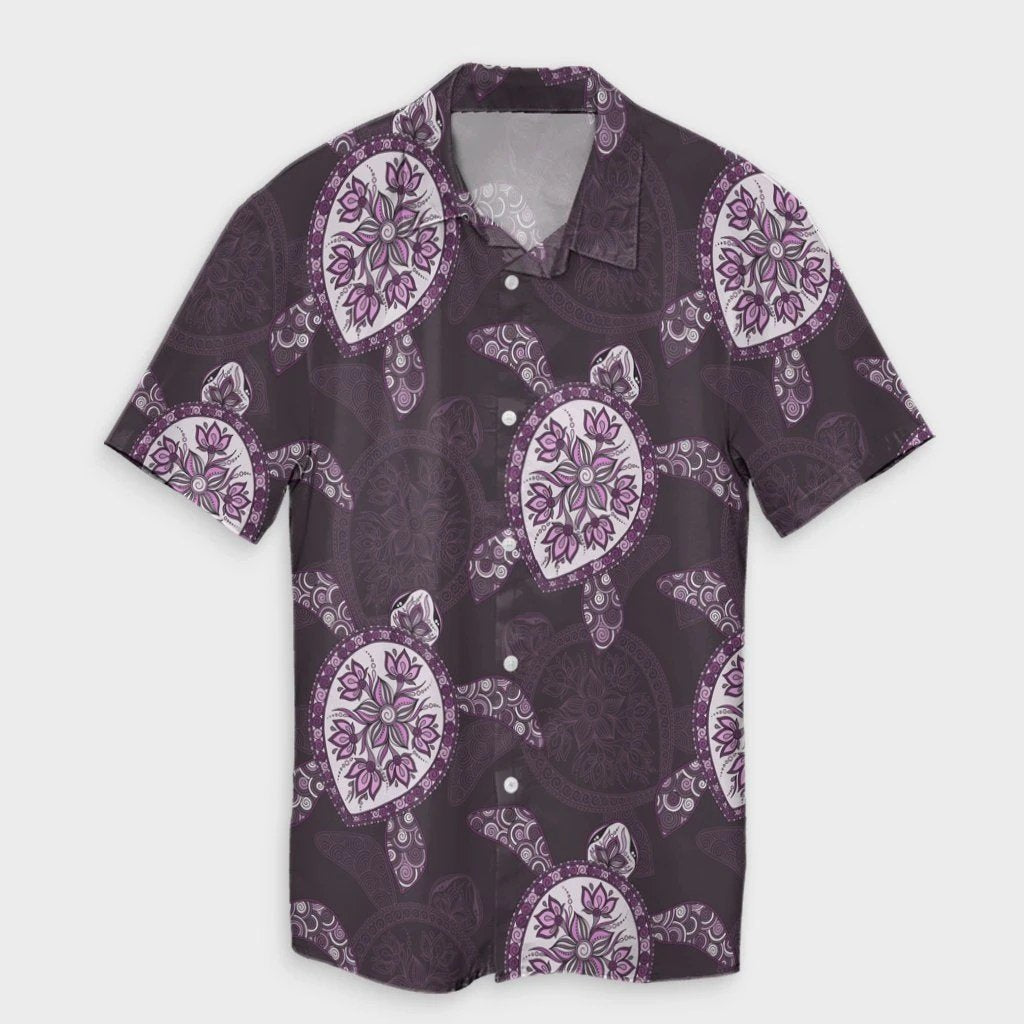 Hawaii Turtle Plumeria Violet Hawaiian Shirt  