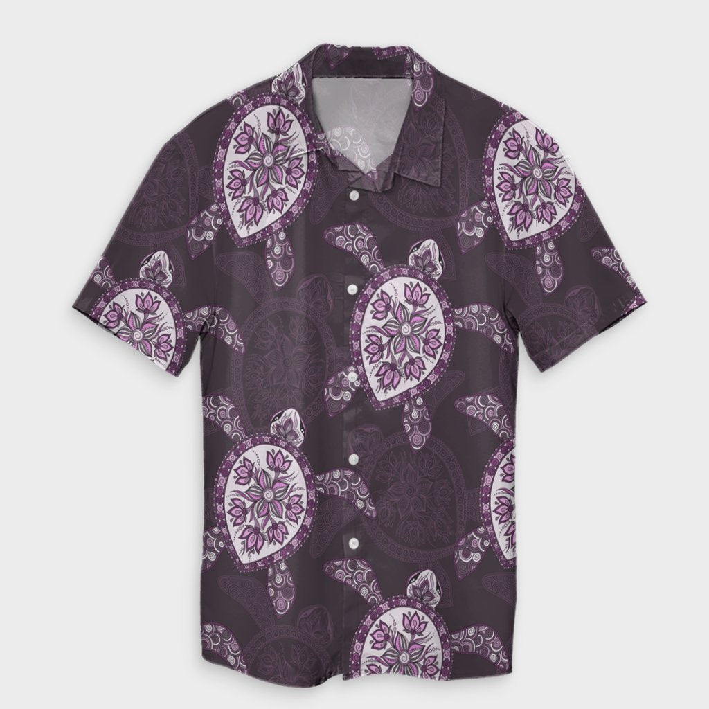 Hawaii Turtle Plumeria Violet Hawaiian Shirt - AH