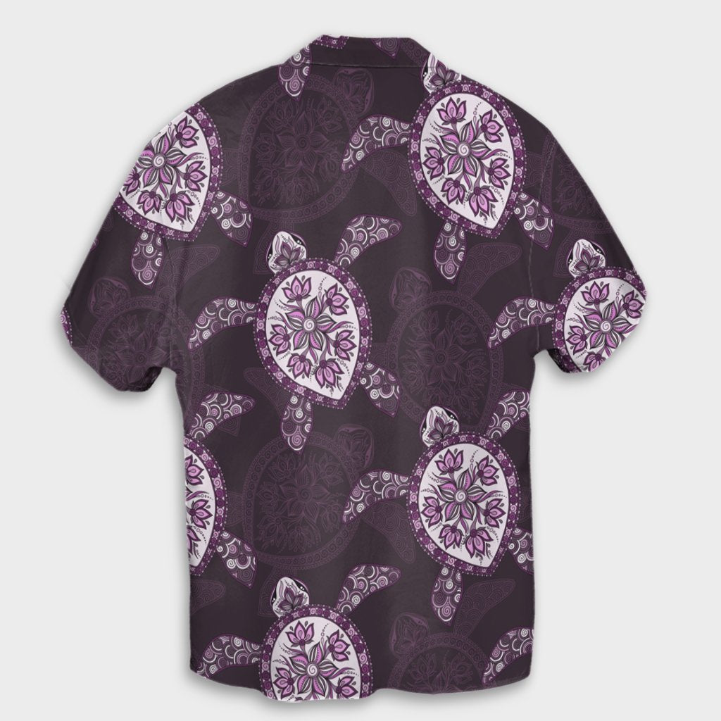 Hawaii Turtle Plumeria Violet Hawaiian Shirt - AH