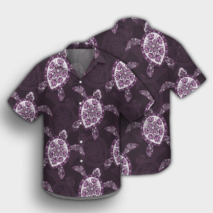 Hawaii Turtle Plumeria Violet Hawaiian Shirt - AH