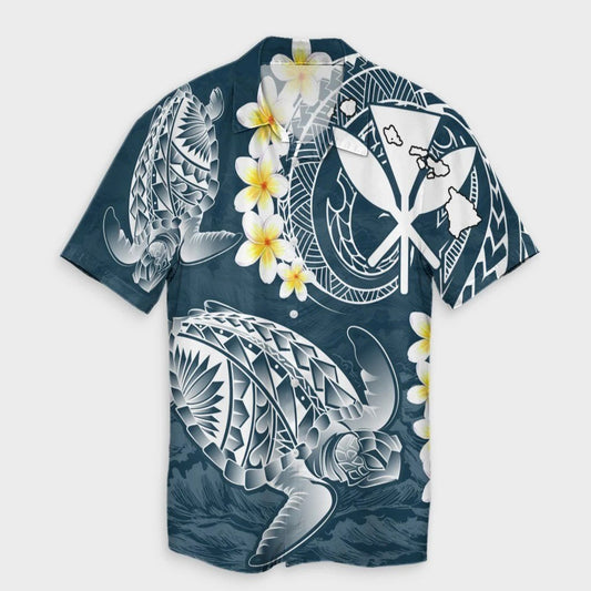 Hawaii Turtle Plumerian Polynesian Hawaiian Shirt  Sease Style  