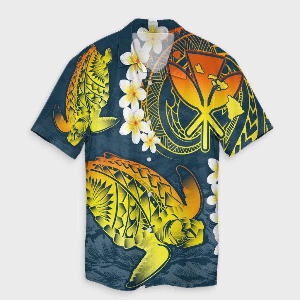 Hawaii Turtle Plumerian Polynesian Hawaiian Shirt  Sease Style  ver 2  