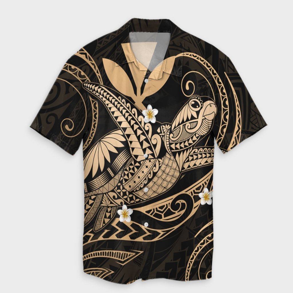 Hawaii Turtle Polyensian Hawaiian Shirt - Nane Style Gold - AH