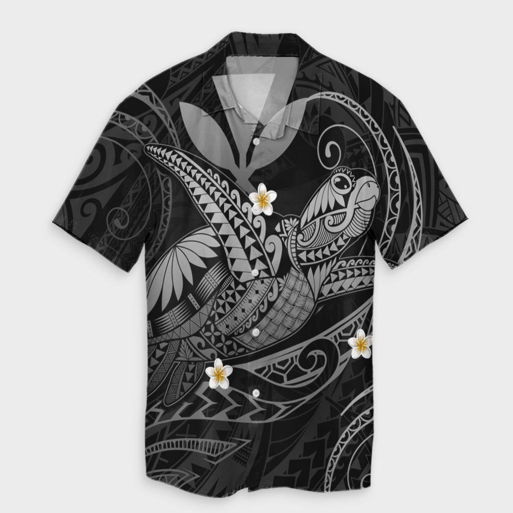 Hawaii Turtle Polyensian Hawaiian Shirt - Nane Style Gray - AH