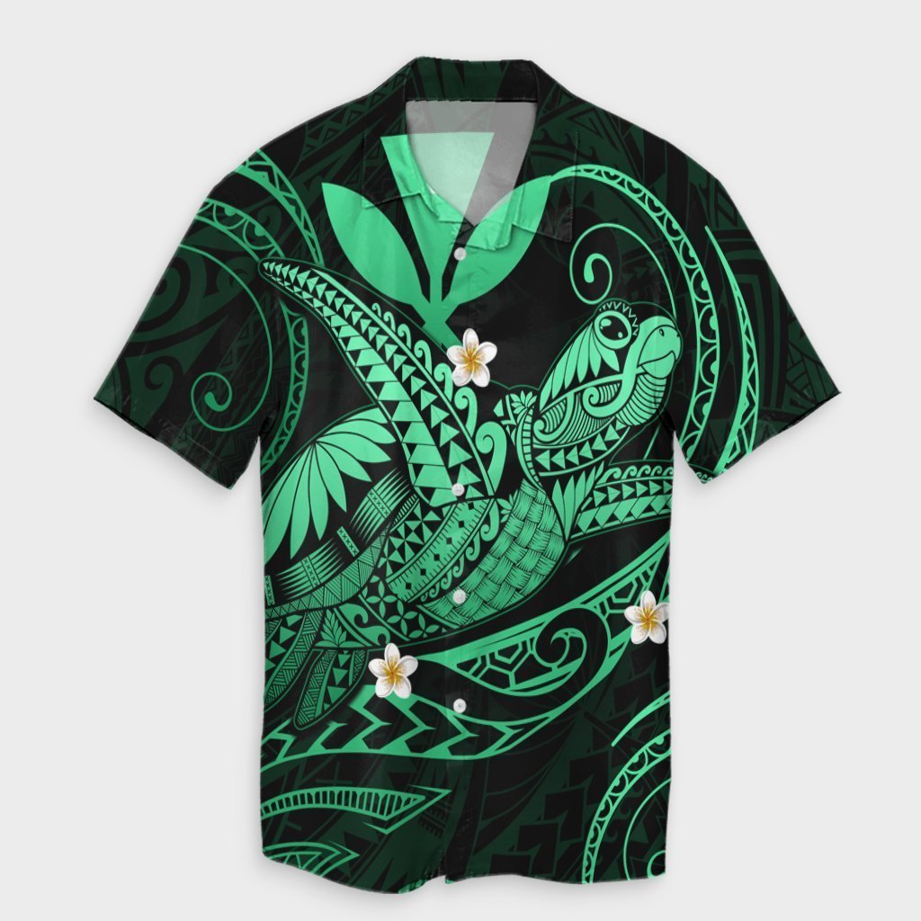 Hawaii Turtle Polyensian Hawaiian Shirt - Nane Style Green - AH