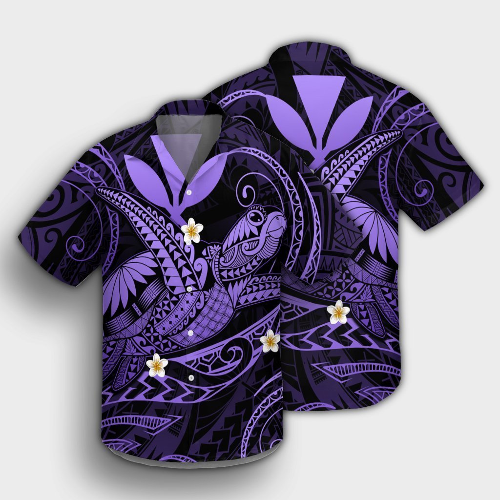 Hawaii Turtle Polyensian Hawaiian Shirt - Nane Style Purple - AH