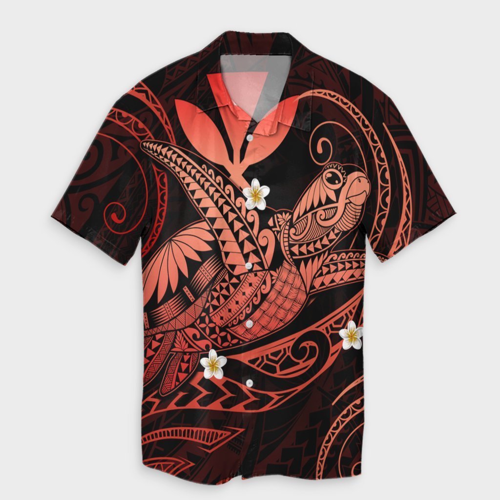 Hawaii Turtle Polyensian Hawaiian Shirt - Nane Style Red - AH