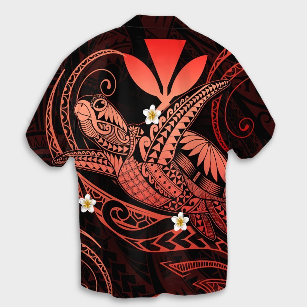 Hawaii Turtle Polynesian Hawaiian Shirt - Nane Style Red - AH