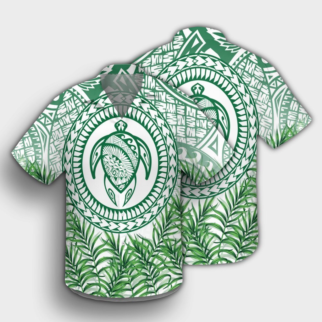 Hawaii Turtle Polyneian Palm Tree Leaf Hawaiian Shirt - AH