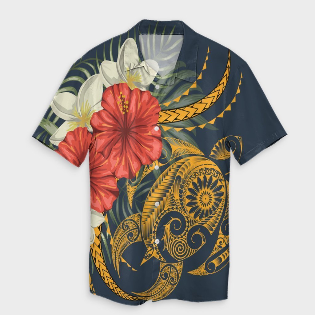 Hawaii Turtle Polynesian Tropical Hibiscus Plumeria Hawaiian Shirt - AH