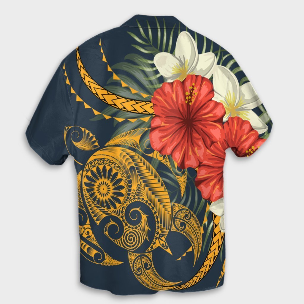 Hawaii Turtle Polynesian Tropical Hibiscus Plumeria Hawaiian Shirt - AH