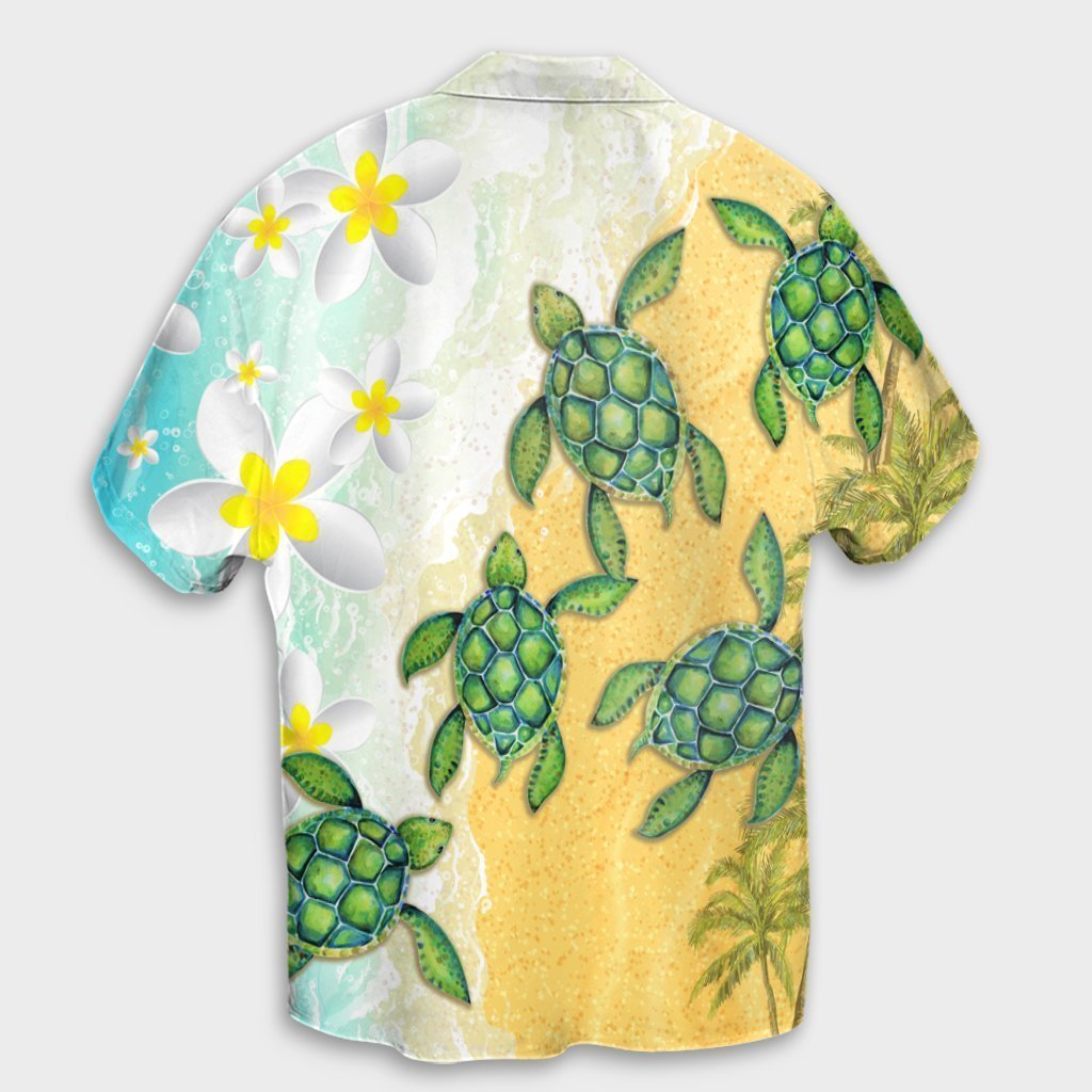 Hawaii Turtle Sea Hibiscus Coconut Tree Hawaiian Shirt - AH