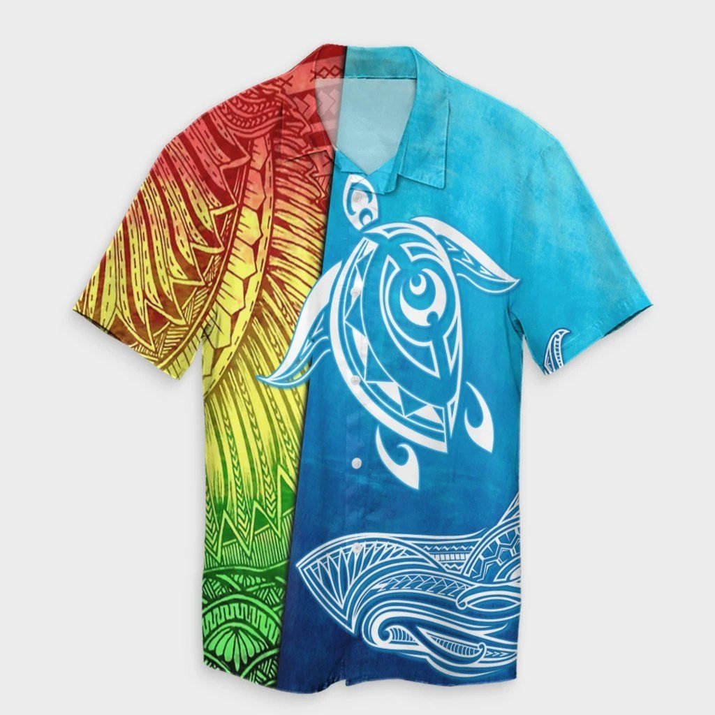 Hawaii Turtle Shark Polynesian And Sea Hawaiian Shirt  