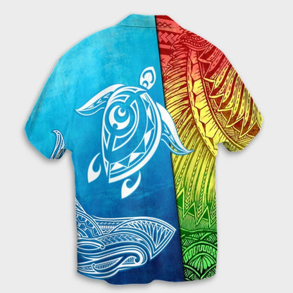 Hawaii Turtle Shark Polynesian And Sea Hawaiian Shirt - AH