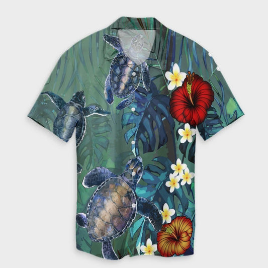 Hawaii Turtle Tropical Art Hawaiian Shirt  Hela Style  