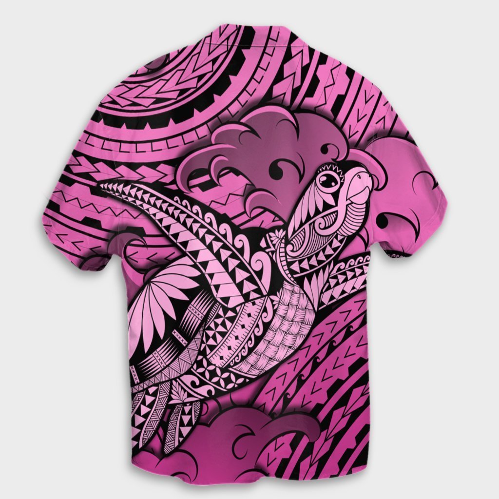 Hawaii Turtle Wave Hawaiian Shirt - News Style Pink - AH