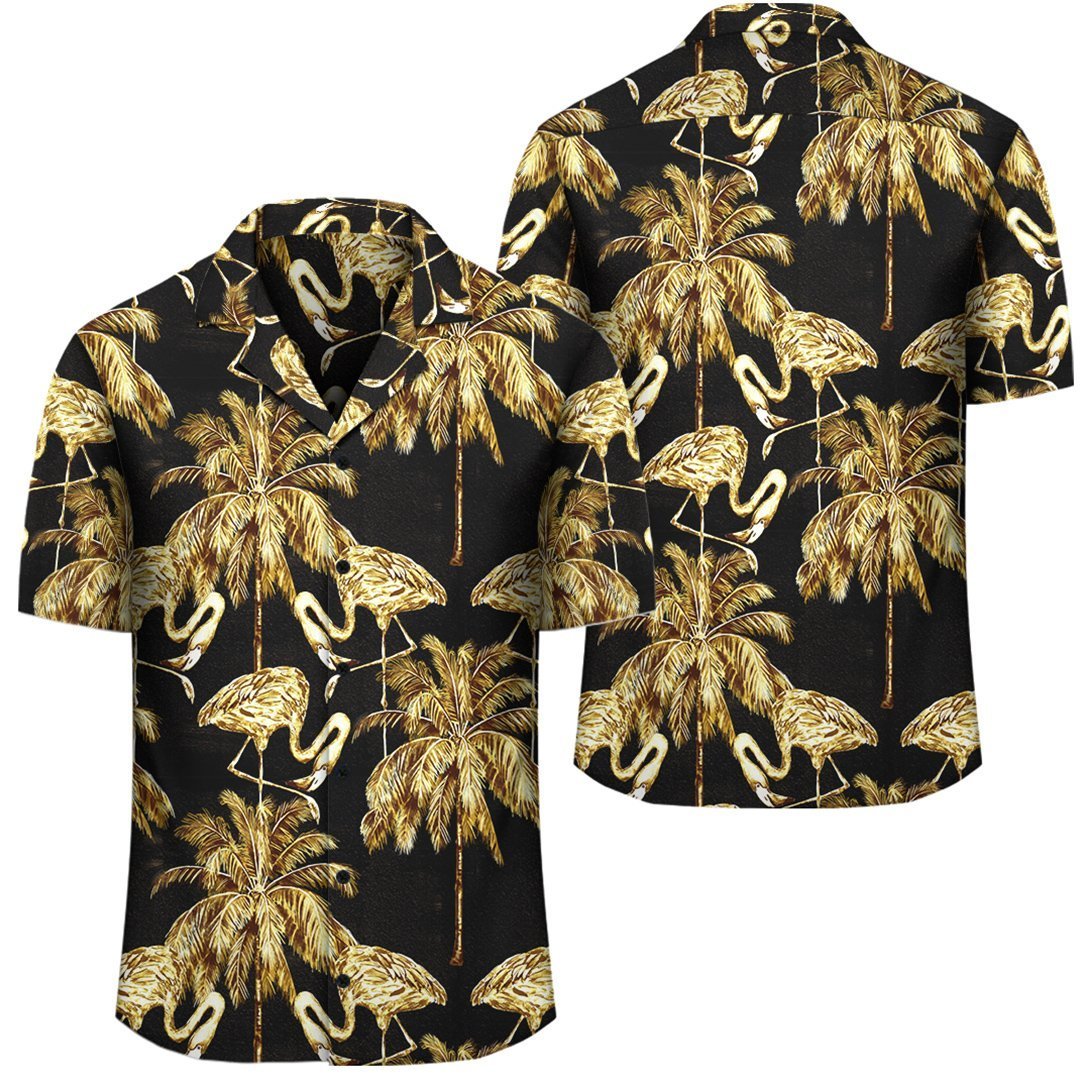 Hawaii Watercolor Flamingos Palm Trees Beautiful Seamless Hawaiian Shirt