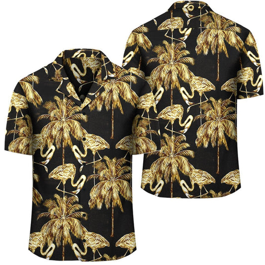 Hawaii Watercolor Flamingos Palm Trees Beautiful Seamless Hawaiian Shirt