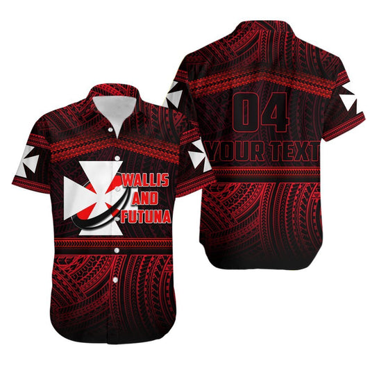 (Custom Personalised) Wallis and Futuna Rugby Polynesian Patterns Hawaiian Shirt