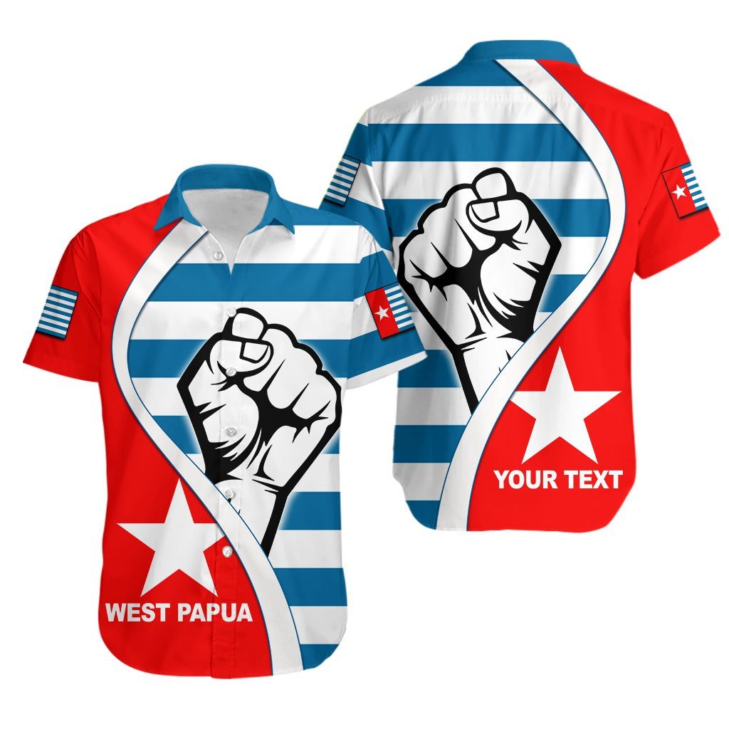 (Custom Personalised)West Papua Hawaiian Shirt Clenched Hands Flag LT6