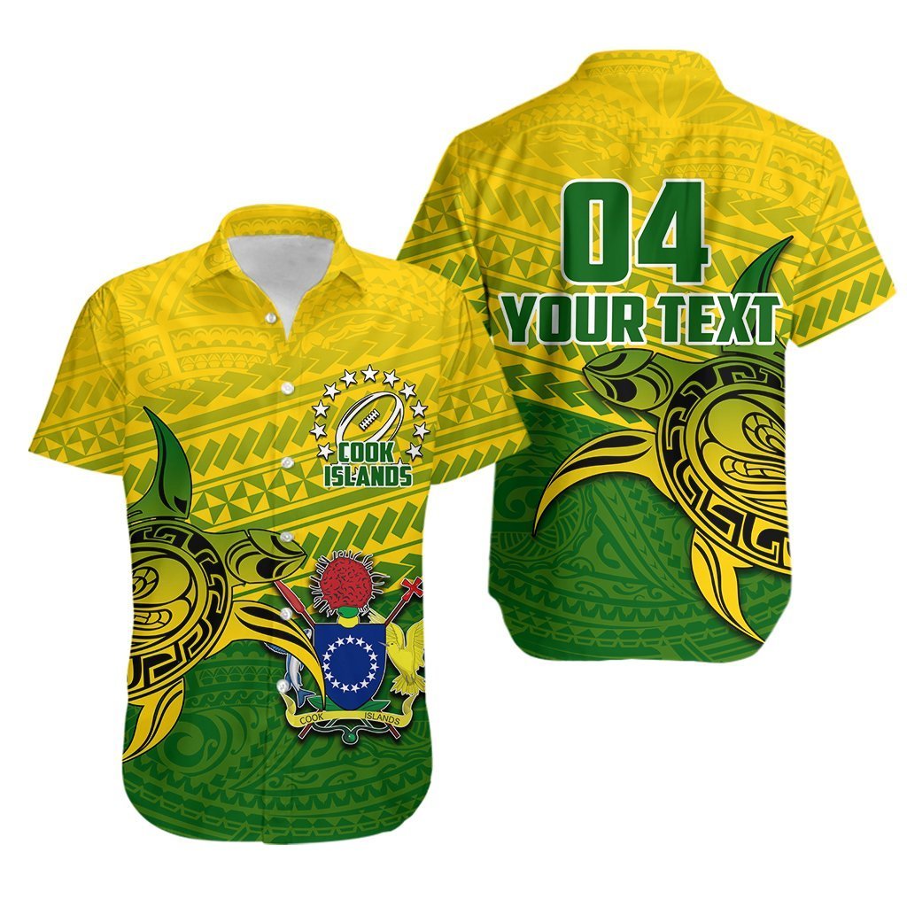 (Custom Personalised) Cook Islands Rugby Turtle Polynesian Hawaiian Shirt