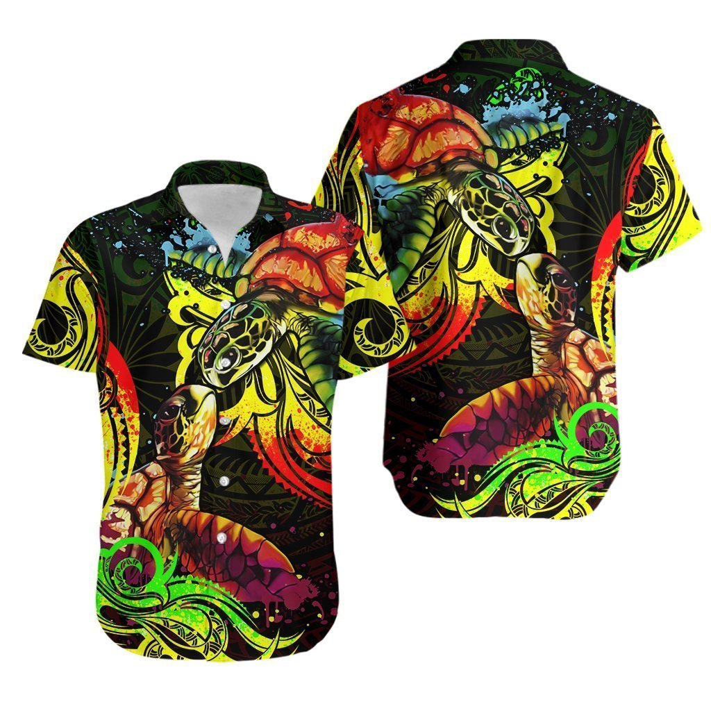 Turtle Couple With Polynesian Hawaiian Shirt | For Men & Women | Adult | HW3511