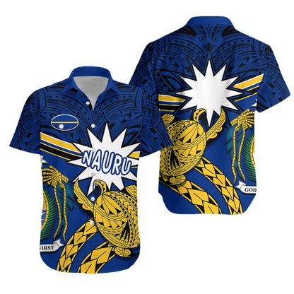 Nauru Rugby Hawaiian Shirt Version Turtle Polynesian