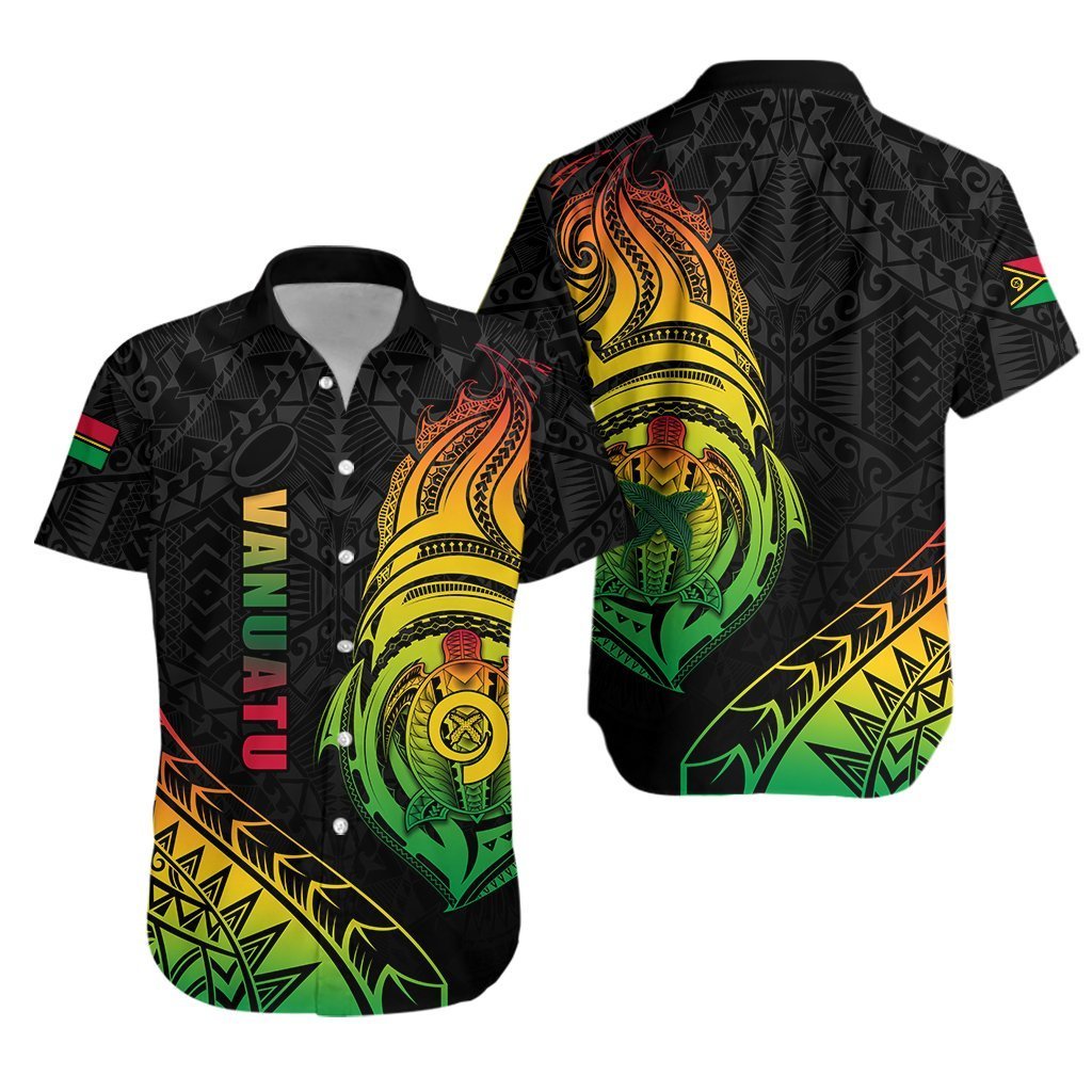 Vanuatu Rugby Hawaiian Shirt Turtle Color