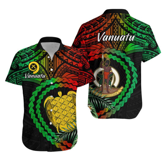 Vanuatu Heart Polynesian Hawaiian Shirt Turtle Sand Drawings LT13