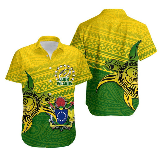 Cook Islands Rugby Turtle Polynesian Hawaiian Shirt