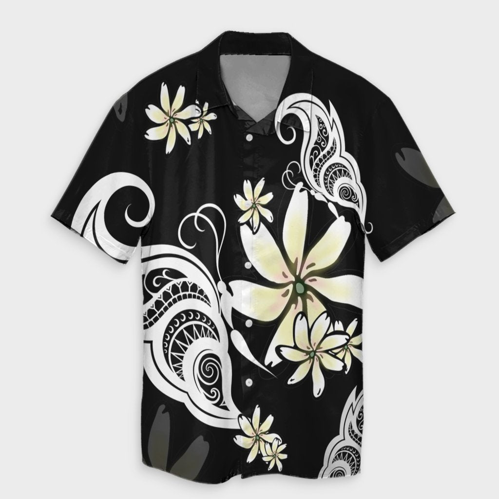 Hawaiian Butterfly Plumeria Polynesian Hawaiian Shirt - AH