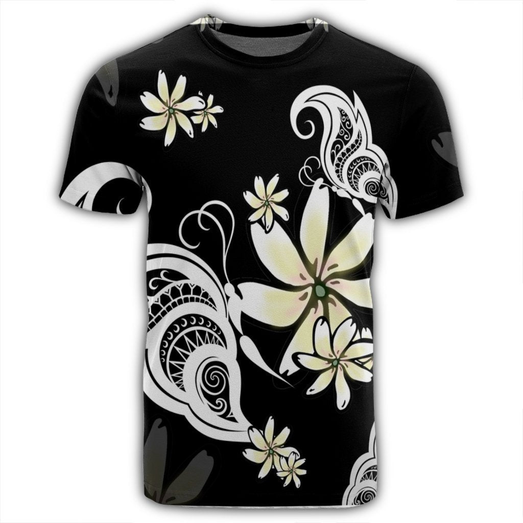 Hawaiian Butterfly Plumeria Polynesian T-Shirt - AH