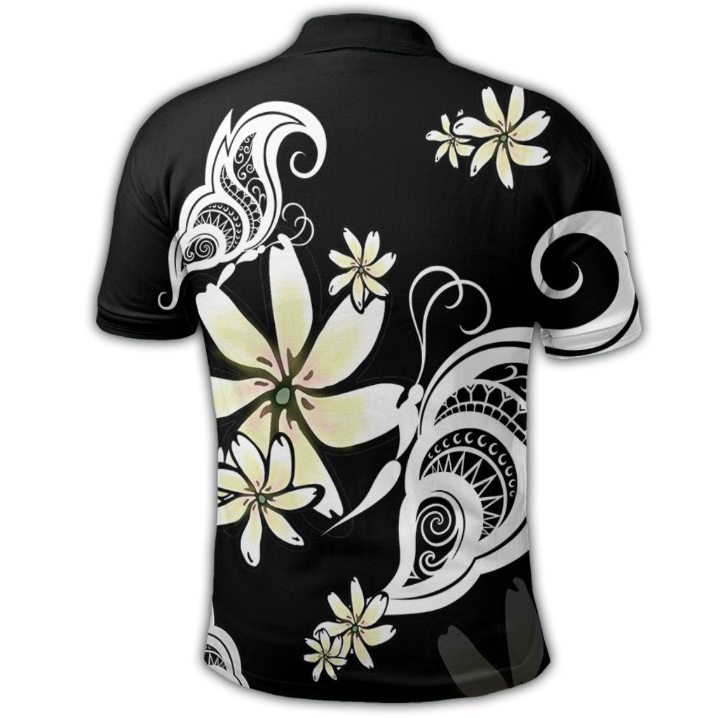 Hawaiian Butterfly Plumeria Polynesian Polo Shirt - AH