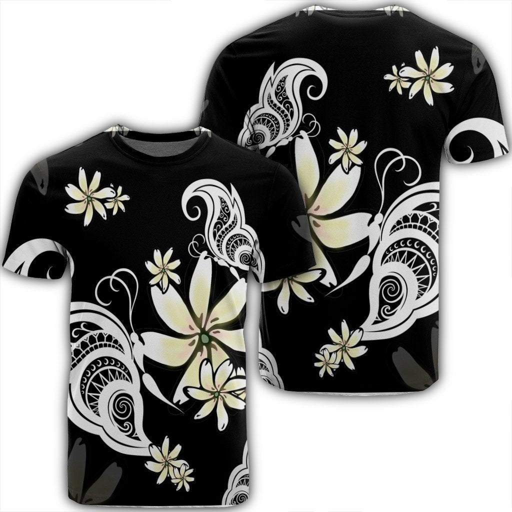 Hawaiian Butterfly Plumeria Polynesian T-Shirt - AH