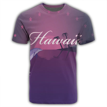 Hawaiian Dolphin Violet Polynesian T-Shirt - AH