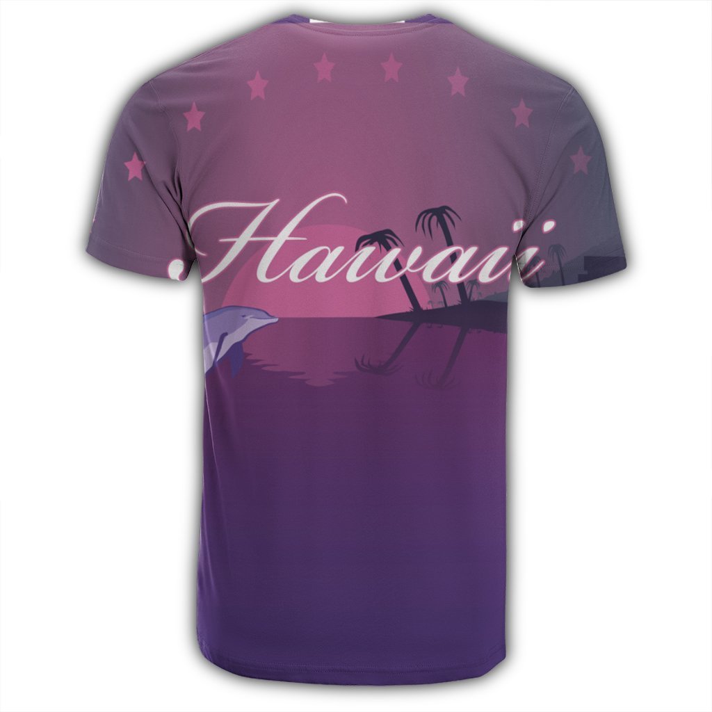 Hawaiian Dolphin Violet Polynesian T-Shirt - AH