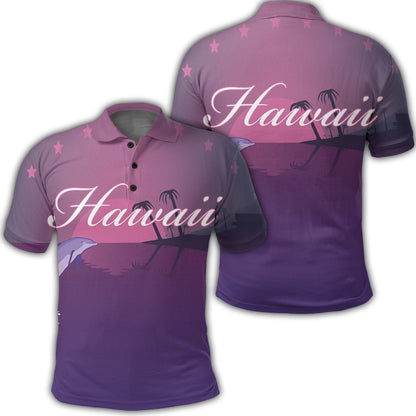 Hawaiian Dolphin Violet Polynesian Polo Shirt - AH